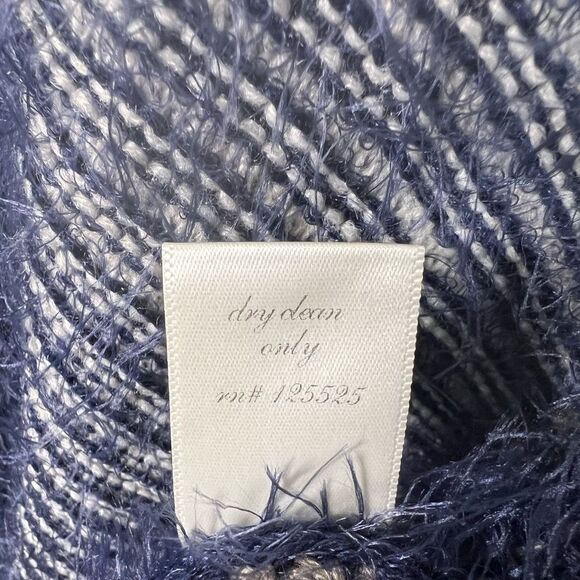 Contempo Size OS One Size Blue Knit Eyelash Shawl Wrap Kimono Poncho Boho - Picture 11 of 13